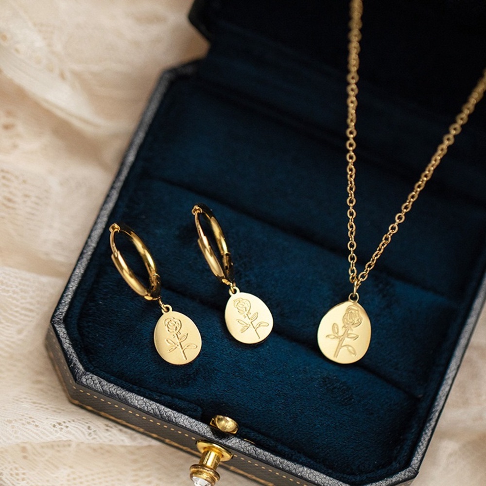 2pieces Jewlery 18K gold plated Stainless steel
